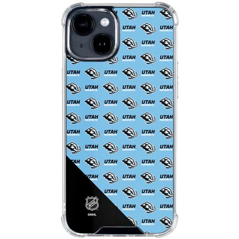NHL Utah Mammoth Logo Pattern iPhone 15 Clear Case